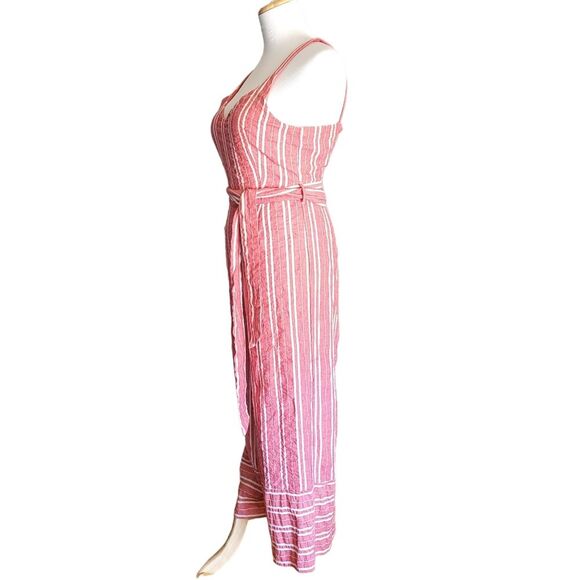 Anthropologie ett:twa Red Stripe Robin Romper Womens Size XSmall  Cropped Belt - Picture 3 of 14